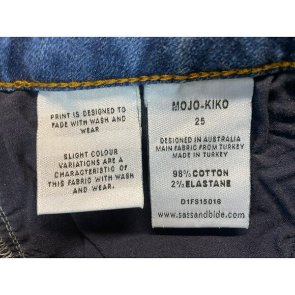 Vintage Sass & Bide Mojo-Kiko Women's Zigzag Patterned Stretch Denim Size 25 - Picture 7 of 9